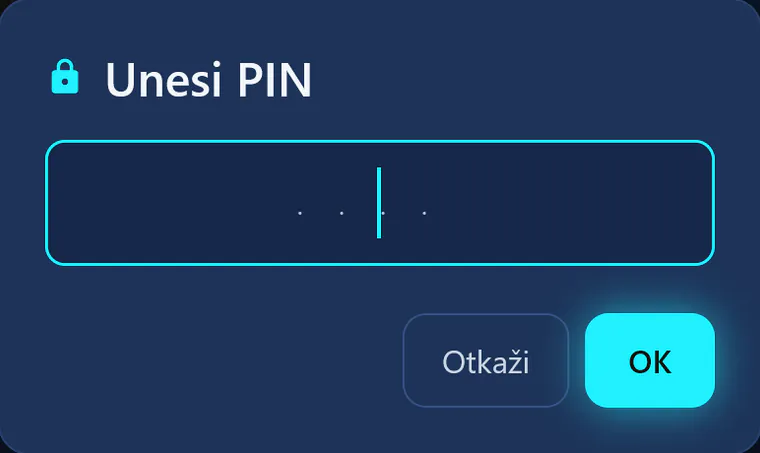 visiv u dječijem profilu: pri prelasku na drugi profil visiv traži PIN.