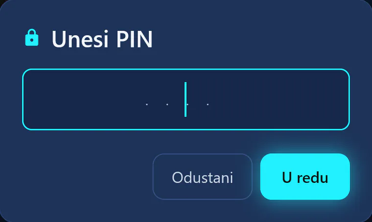 visiv u dječjem profilu: pri prelasku na drugi profil visiv traži PIN.