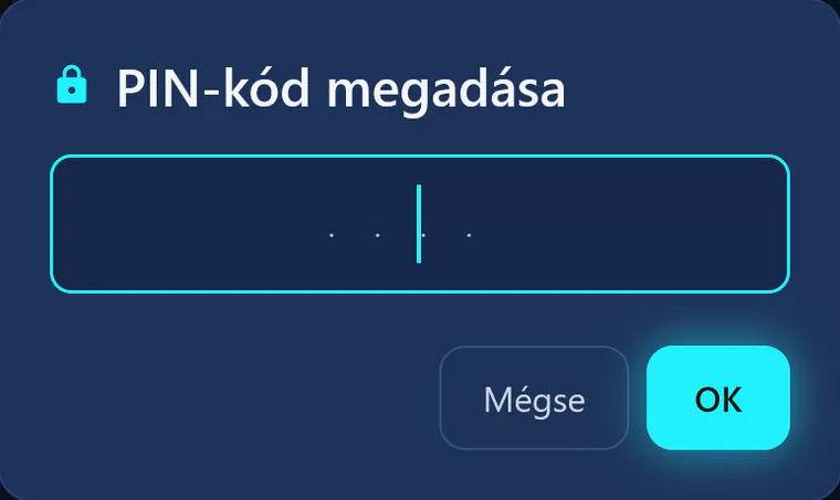 A visiv gyerekprofilban: másik profilra váltáskor a visiv PIN-kódot kér.